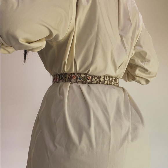 Christian Dior by John Galliano S/S 2005 Floral Trotter Silver CD Leather Belt - Picture 3 of 10